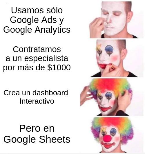 Meme sobre Google Sheets y Looker Studio